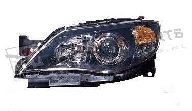 Koplamp met niv.reg. (zwart) Links