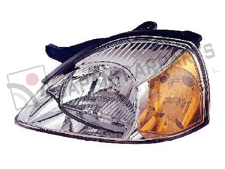 Koplamp met niv. reg. (met oranje vlak) Links