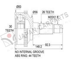 Homokineet (type 1.8, ABS)